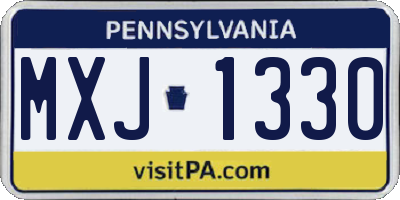PA license plate MXJ1330