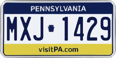 PA license plate MXJ1429