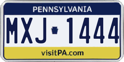 PA license plate MXJ1444