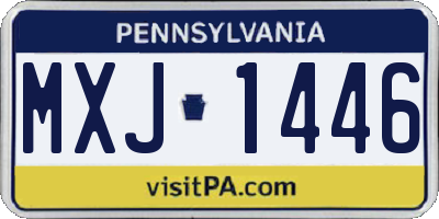 PA license plate MXJ1446