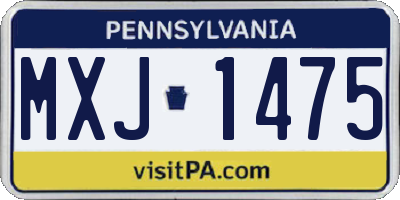 PA license plate MXJ1475