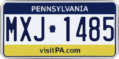 PA license plate MXJ1485
