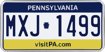 PA license plate MXJ1499