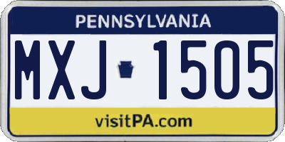 PA license plate MXJ1505