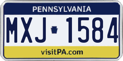PA license plate MXJ1584
