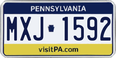 PA license plate MXJ1592