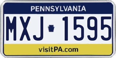 PA license plate MXJ1595