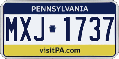 PA license plate MXJ1737