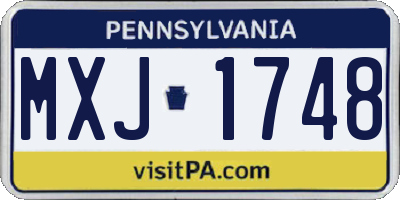 PA license plate MXJ1748