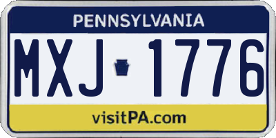 PA license plate MXJ1776