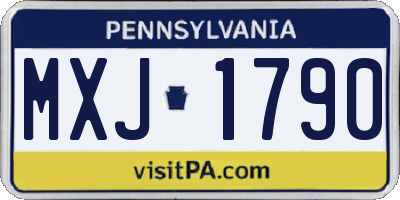 PA license plate MXJ1790