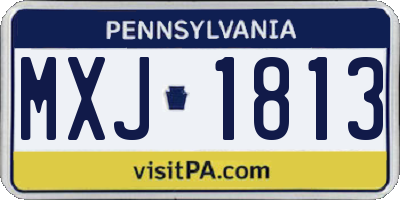 PA license plate MXJ1813
