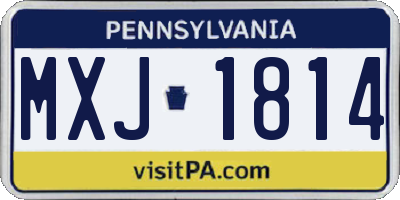 PA license plate MXJ1814