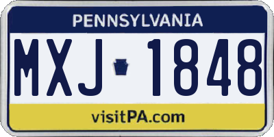 PA license plate MXJ1848