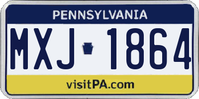 PA license plate MXJ1864