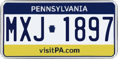 PA license plate MXJ1897