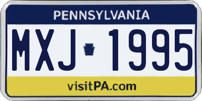 PA license plate MXJ1995