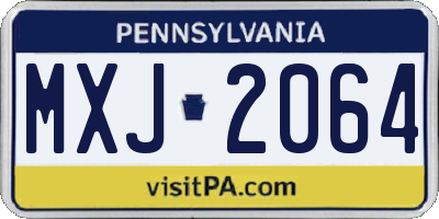 PA license plate MXJ2064