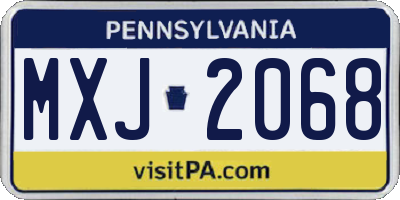 PA license plate MXJ2068