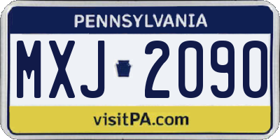 PA license plate MXJ2090