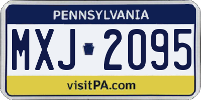 PA license plate MXJ2095