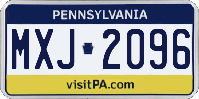 PA license plate MXJ2096