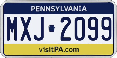PA license plate MXJ2099