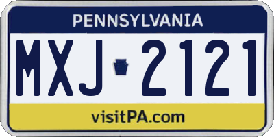 PA license plate MXJ2121