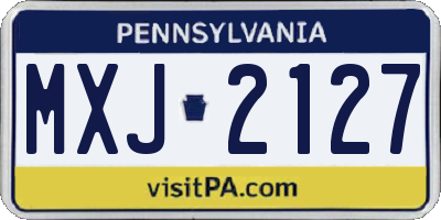 PA license plate MXJ2127