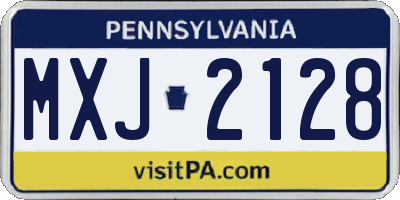 PA license plate MXJ2128