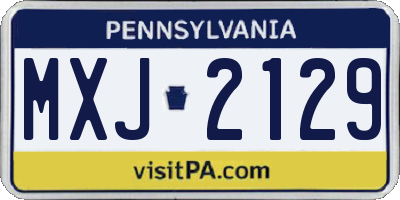 PA license plate MXJ2129