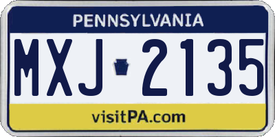 PA license plate MXJ2135