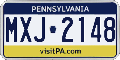 PA license plate MXJ2148