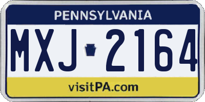 PA license plate MXJ2164