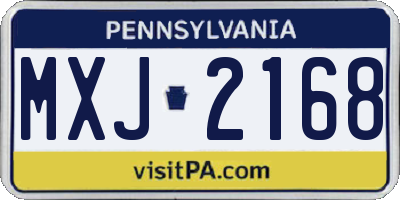 PA license plate MXJ2168
