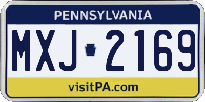 PA license plate MXJ2169