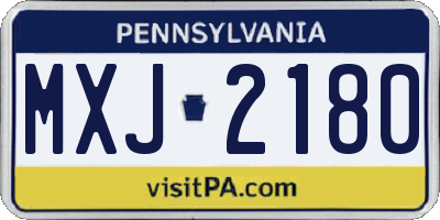 PA license plate MXJ2180