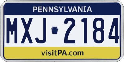 PA license plate MXJ2184