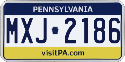 PA license plate MXJ2186