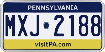 PA license plate MXJ2188