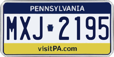 PA license plate MXJ2195