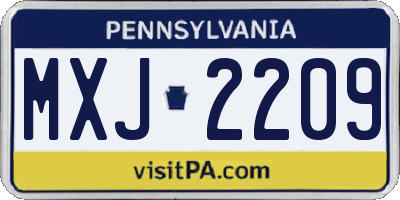 PA license plate MXJ2209