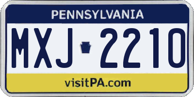 PA license plate MXJ2210