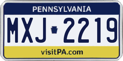 PA license plate MXJ2219