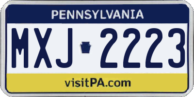PA license plate MXJ2223