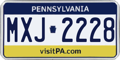 PA license plate MXJ2228