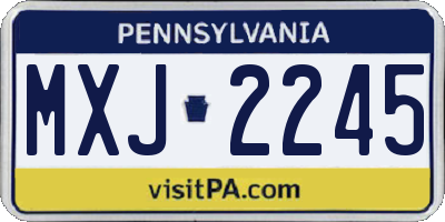 PA license plate MXJ2245