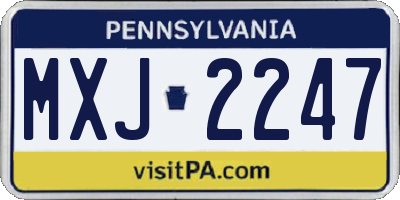 PA license plate MXJ2247