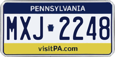 PA license plate MXJ2248