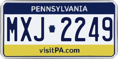 PA license plate MXJ2249